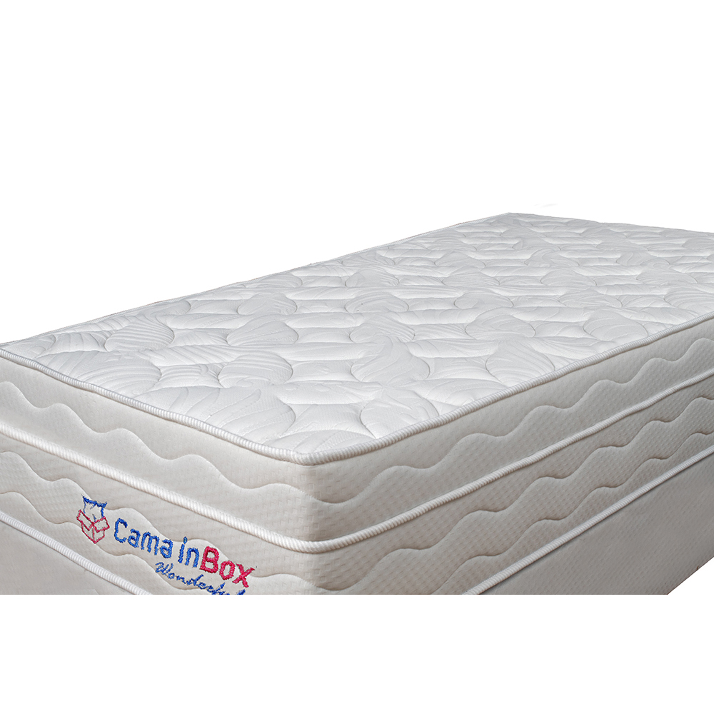 Conjunto Cama Box Solteiro com Molas Ensacadas Cama inBox Wonderful 88x188x71