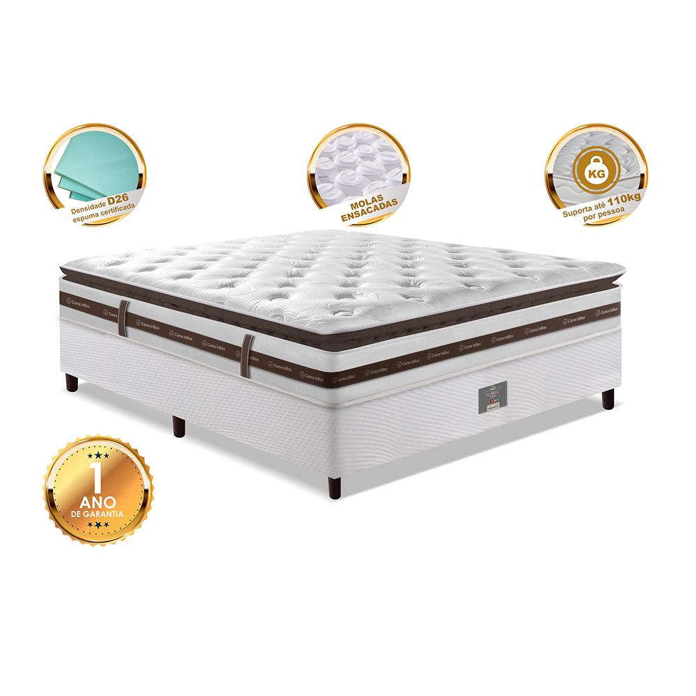 Cama Box Casal Colchão + Box 138x188 Molas Ensacadas Cama inBox Relax Pillow