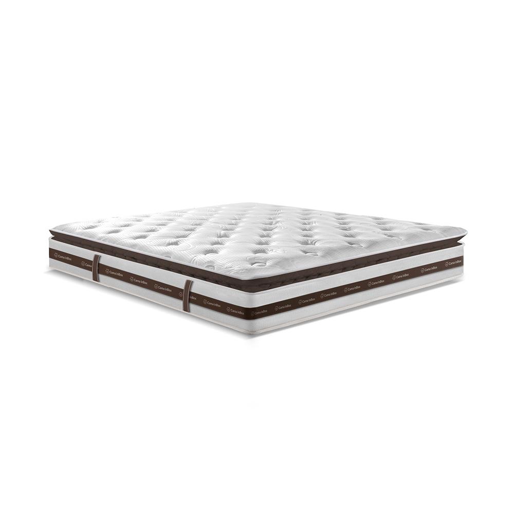 Cama Box Casal Colchão + Box 138x188 Molas Ensacadas Cama inBox Relax Pillow Café