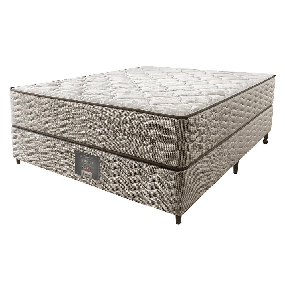 Cama Box Casal Colchão Euro + Box 138x188x71 Molas Ensacadas Cama inBox Ocean Bege