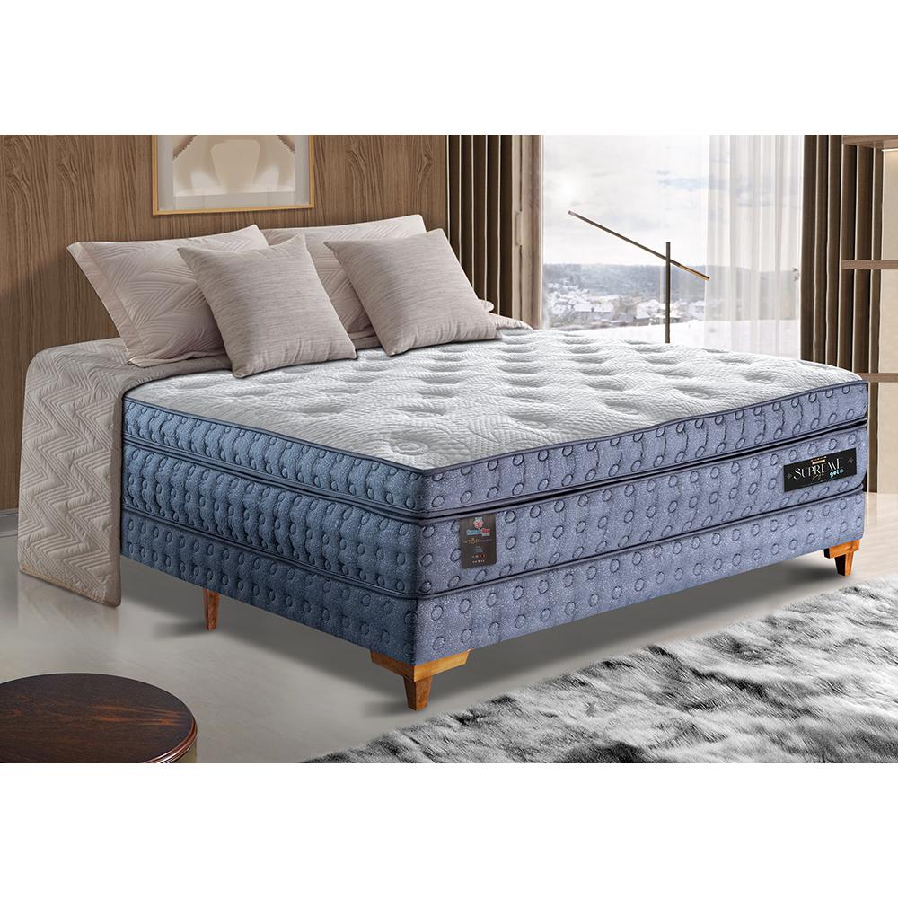 Cama Box Casal Colchão Euro Pillow + Box 138x188x70 Molas Ensacadas Cama inBox Supreme Confort Gel