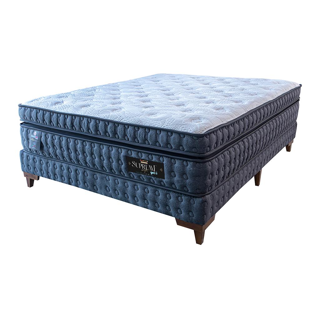 Cama Box Casal Colchão Euro Pillow + Box 138x188x70 Molas Ensacadas Cama inBox Supreme Confort Gel
