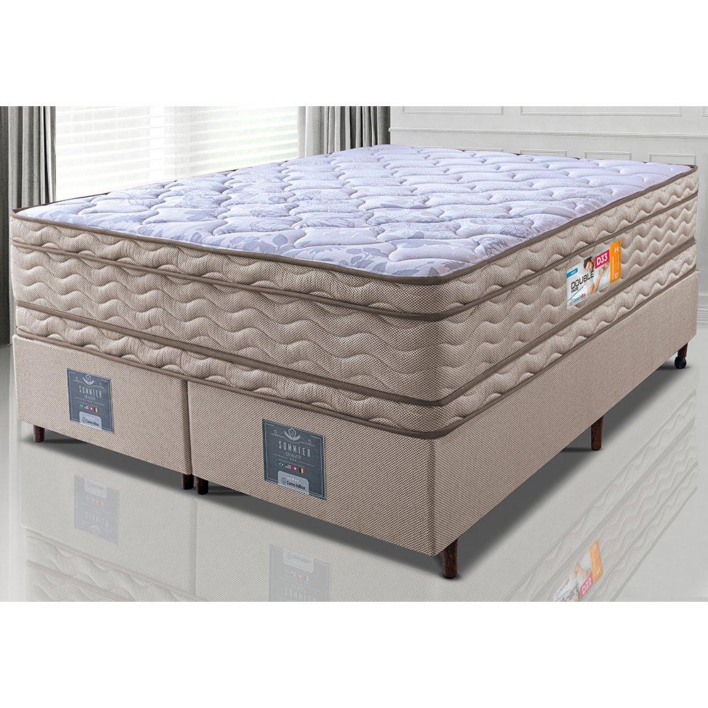 Cama Box King Colchão OrtoFirm + Box 193x203x71 Double Face Espuma D33 Dourado
