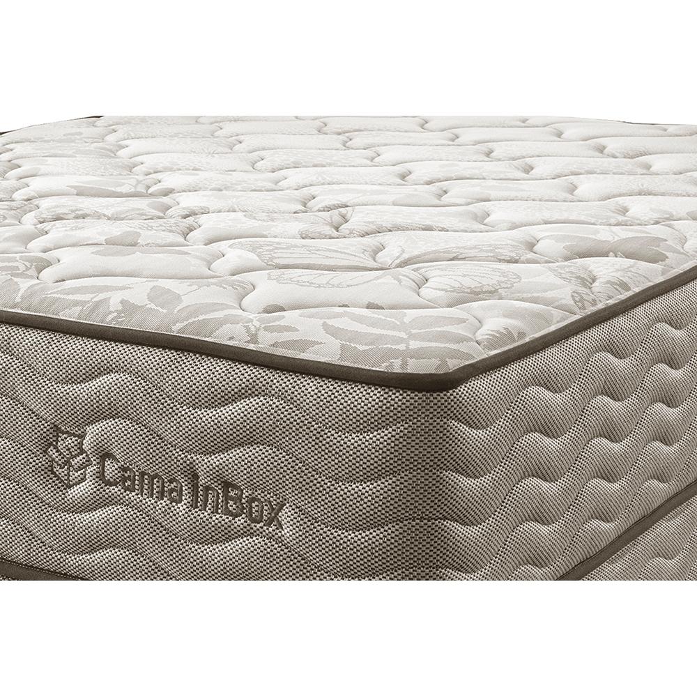 Cama Box Queen Colchão Euro + Box 158x198x71 Molas Ensacadas Cama inBox Ocean Bege