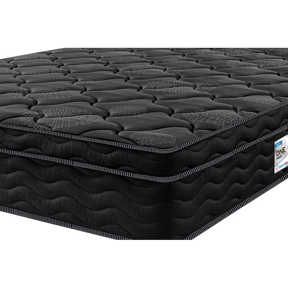 Cama Box Queen Colchão Ortopédico Black + Box 158x198x67 One Face Espuma D33 Preto