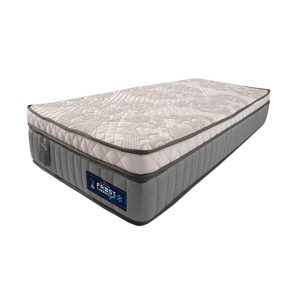 Cama Box Solteiro Colchão Euro Pillow + Box 88x188x70 Molas Ensacadas Cama inBox Frost ThermoGel