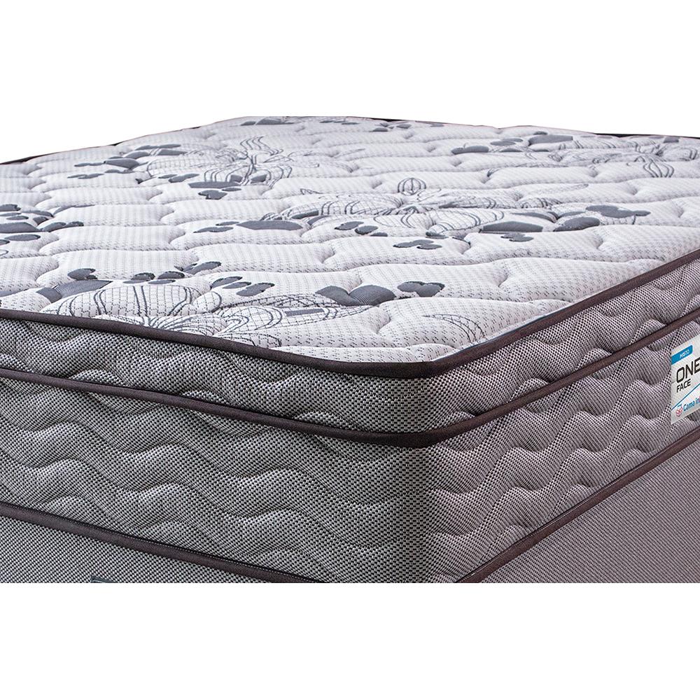 Cama Box Solteiro Colchão Ortopédico + Box 88x188x67 One Face Espuma D45 Cinza