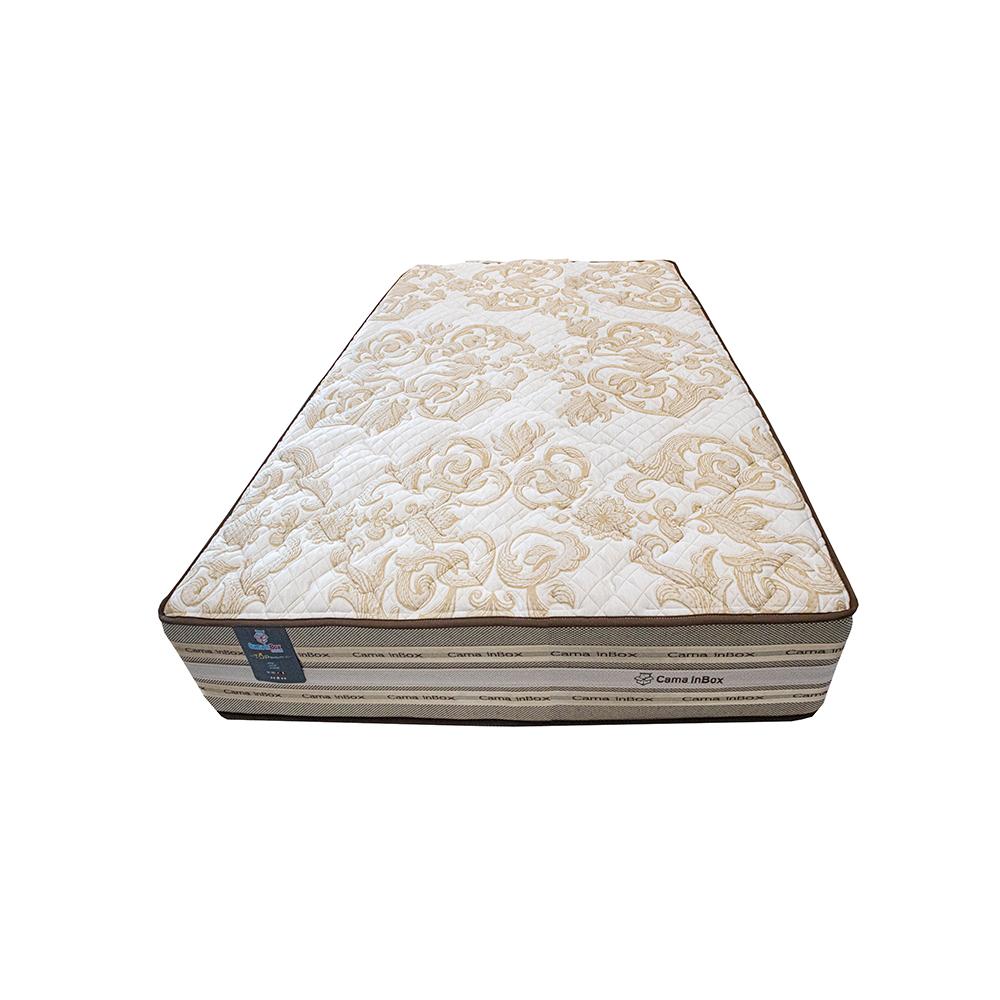 Cama Box Solteiro Colchão Pillow In + Box 88x188x72 Molas Ensacadas Cama inBox Duo Linem Bege