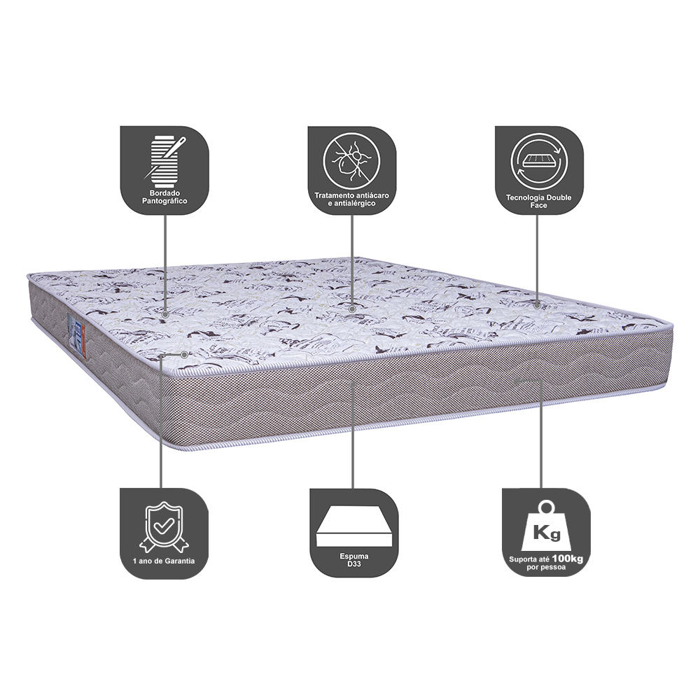 Colchão Casal D33 Firm 138x188x17cm Cama inBox News