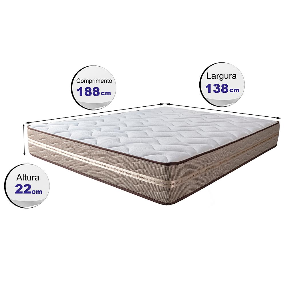Colchão Casal de Molas Ensacadas 138x188x22 Cama inBox Smart Gold Bege