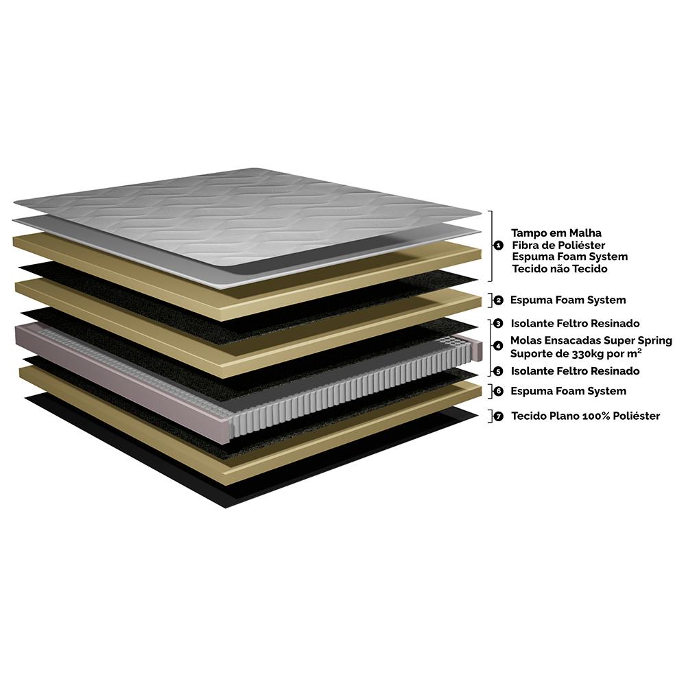 Colchão Casal de Molas Ensacadas 138x188x22 Cama inBox Smart Gold Bege