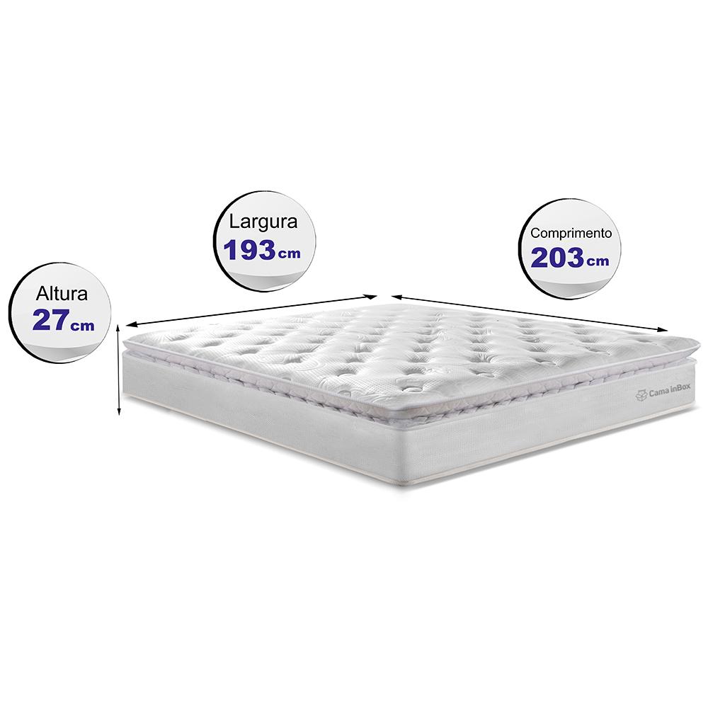 Colchão King Molas Ensacadas 193x203 Cama inBox Confort Snow