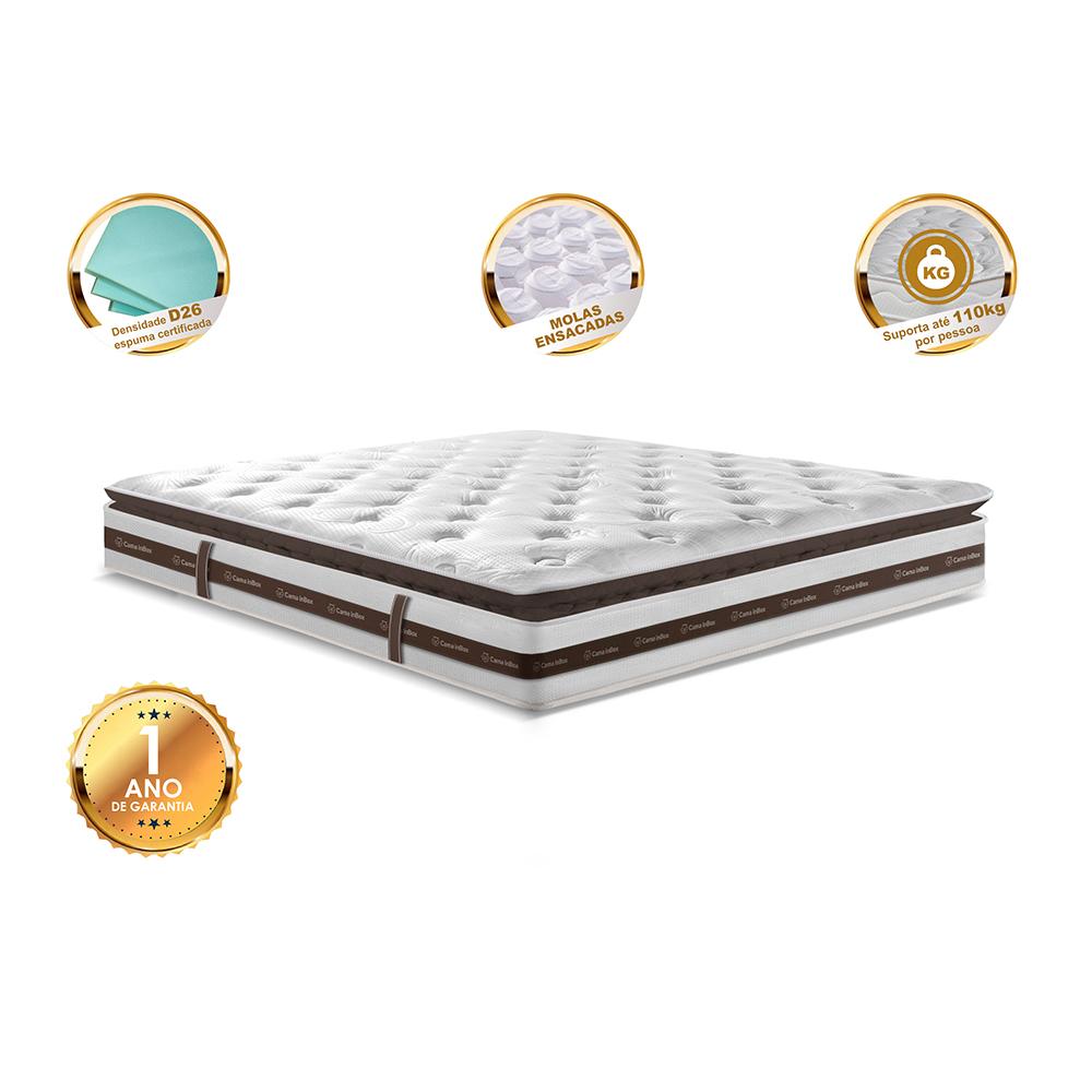 Colchão King Molas Ensacadas 193x203 Cama inBox Relax Pillow