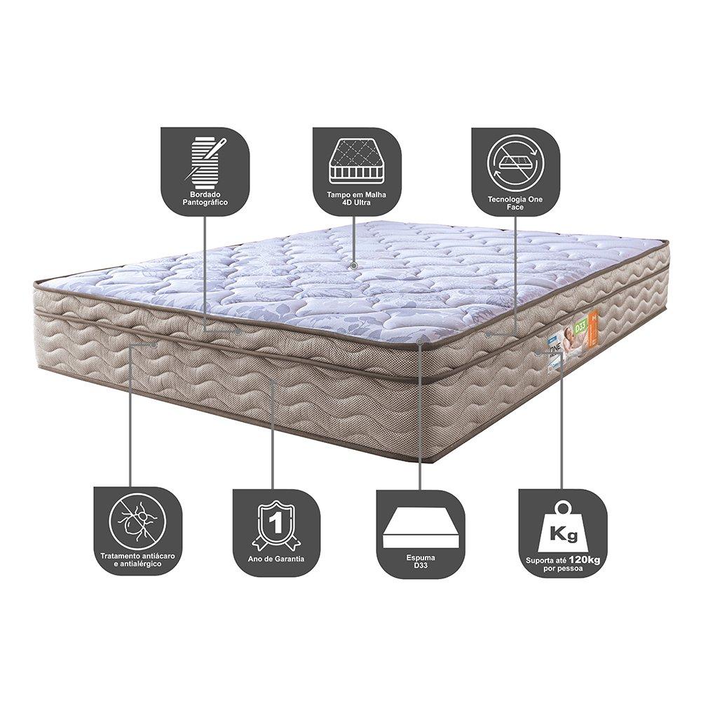 Colchão King OrtoFirm 193x203x28 One Face Espuma D33 Dourado