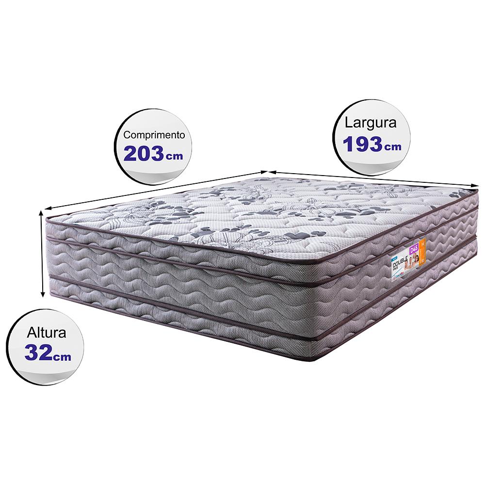 Colchão King Ortopédico 193x203x32 Double Face Espuma D45 Cinza
