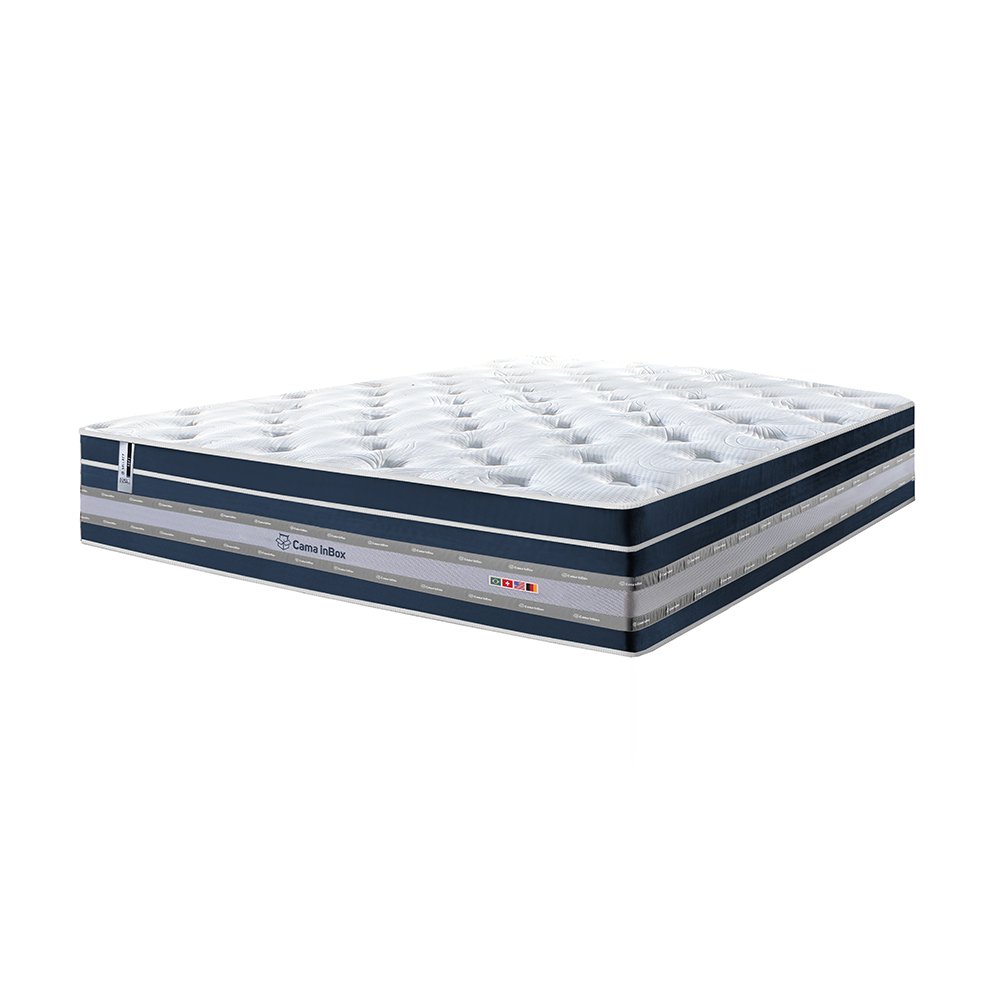 Colchão King de Molas Ensacadas Cama inBox Select Euro Soft 193x203x32 Azul