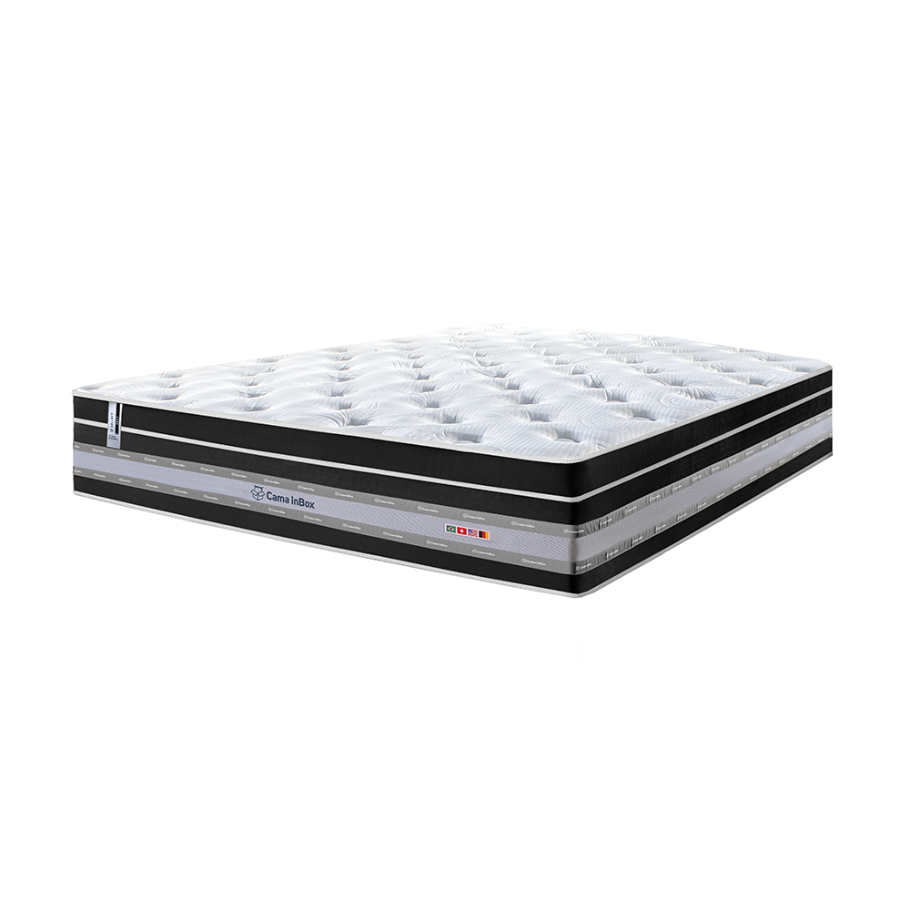 Colchão King de Molas Ensacadas Cama inBox Select Euro Soft 193x203x32 Preto