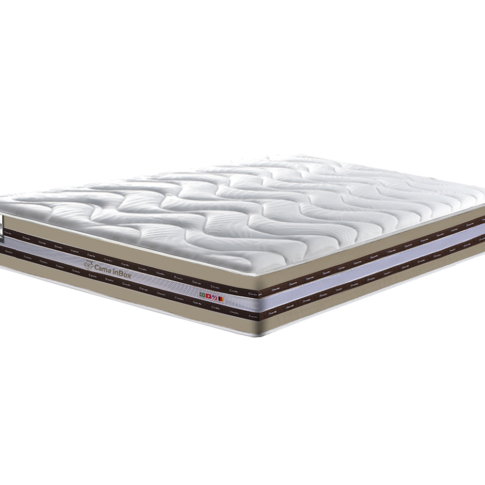 Colchão King de Molas Ensacadas D33 Cama inBox Select Firme 193x203x32 Bege