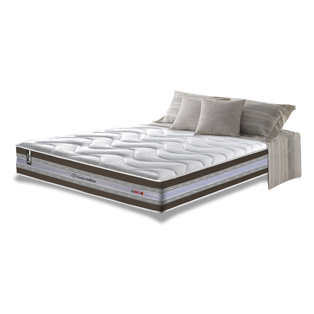 Colchão King de Molas Ensacadas D33 Cama inBox Select Firme 193x203x32 Café