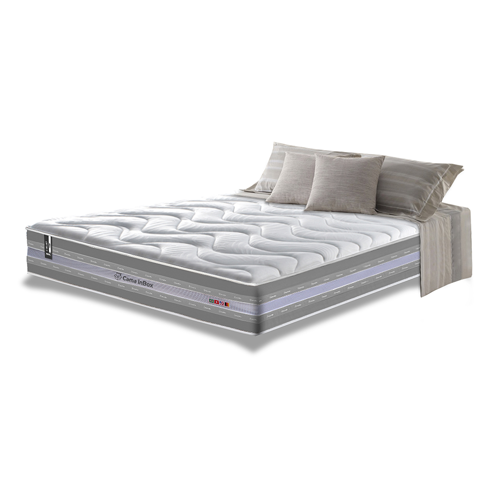 Colchão King de Molas Ensacadas D33 Cama inBox Select Firme 193x203x32 Cinza
