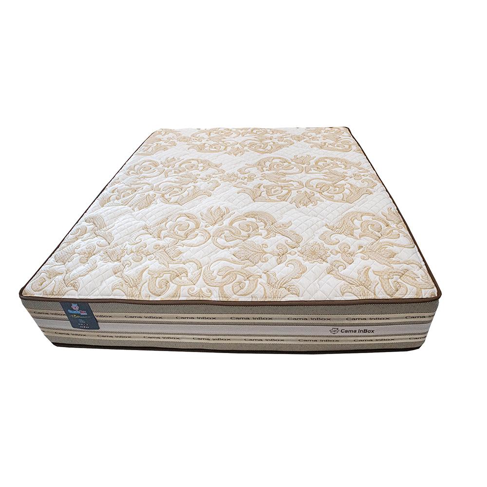 Colchão Queen Molas Ensacadas Pillow In 158x198x33 Cama inBox Duo Linem Bege
