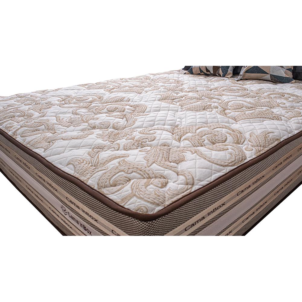 Colchão Queen Molas Ensacadas Pillow In 158x198x33 Cama inBox Duo Linem Bege