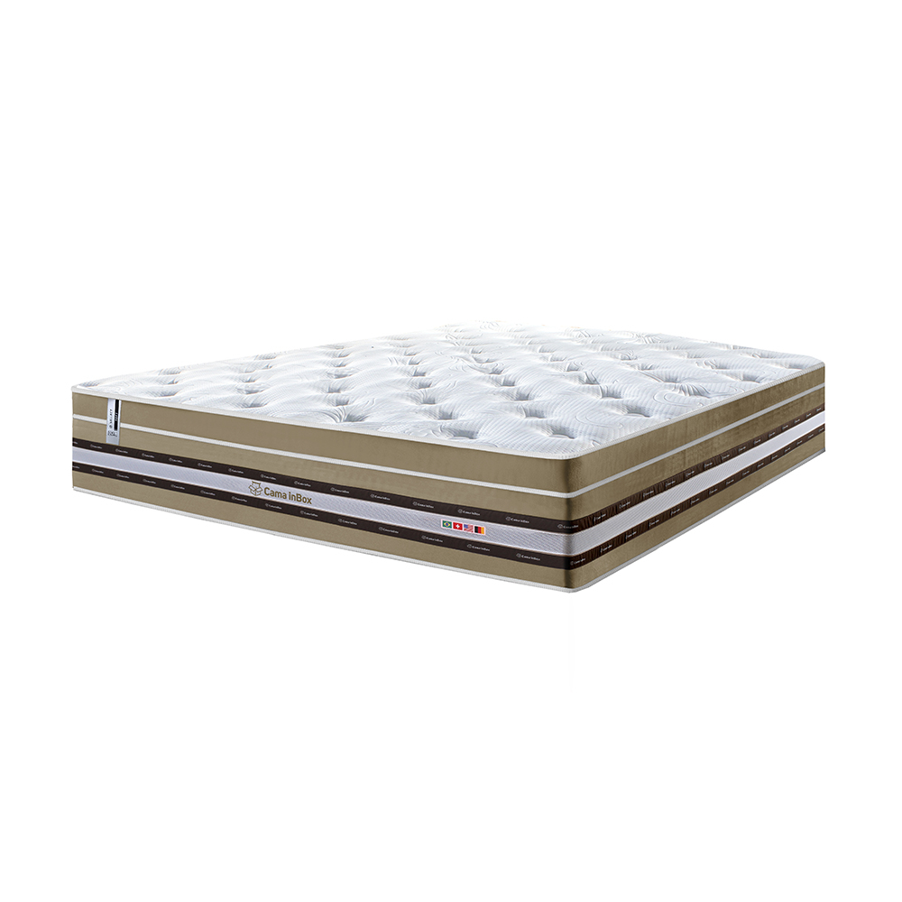 Colchão Queen de Molas Ensacadas Cama inBox Select Euro Soft 158x198x32 Bege