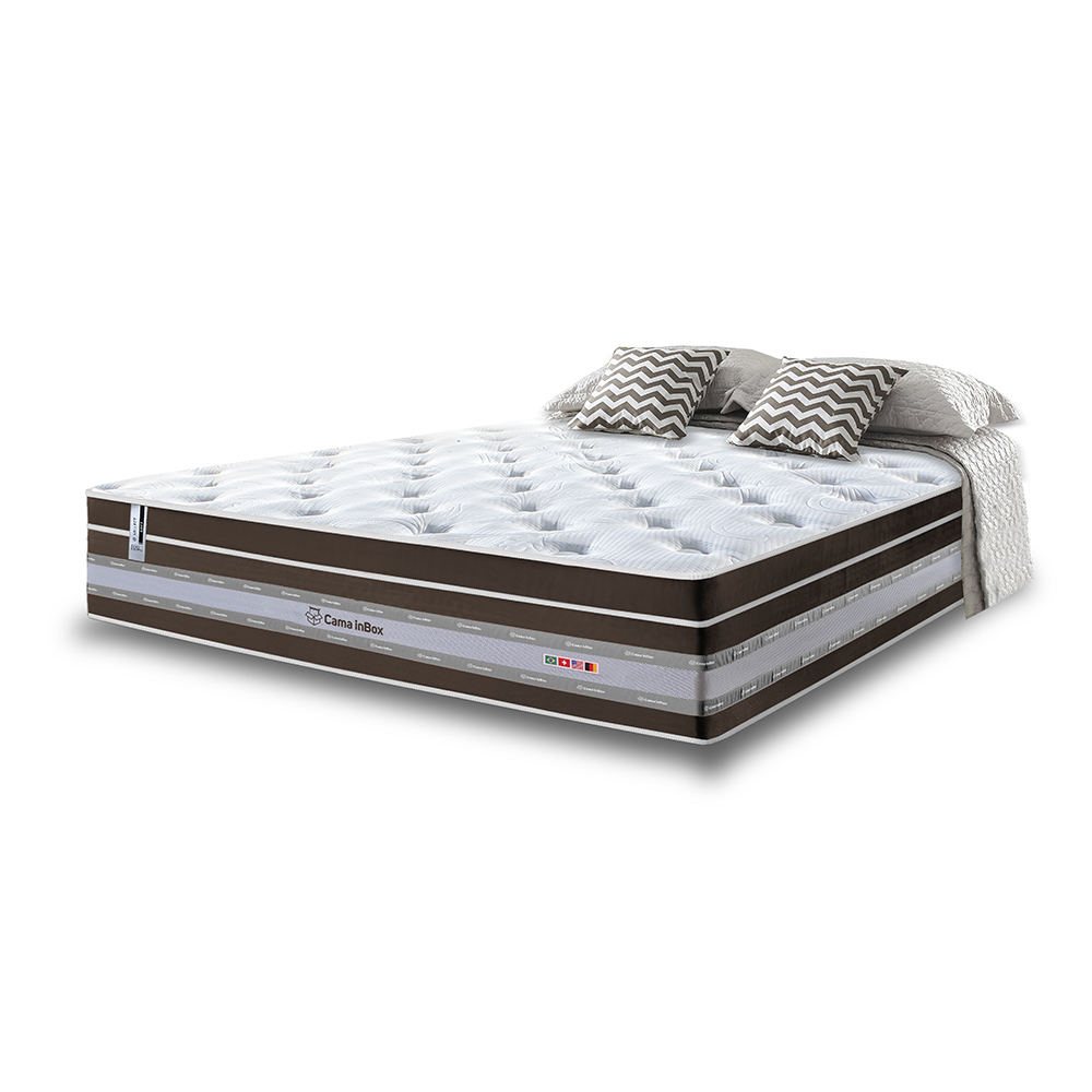 Colchão Queen de Molas Ensacadas Cama inBox Select Euro Soft 158x198x32 Café