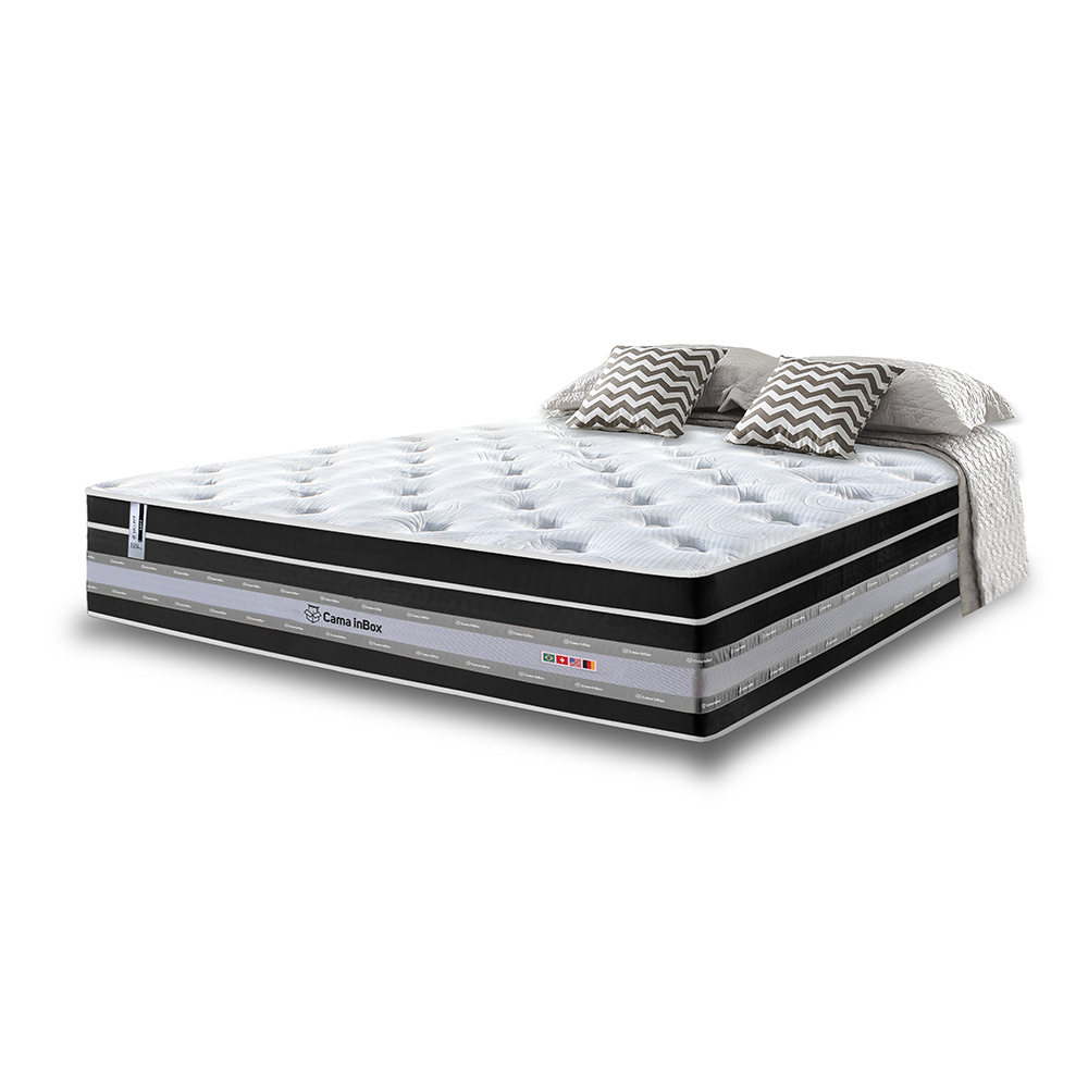 Colchão Queen de Molas Ensacadas Cama inBox Select Euro Soft 158x198x32 Preto