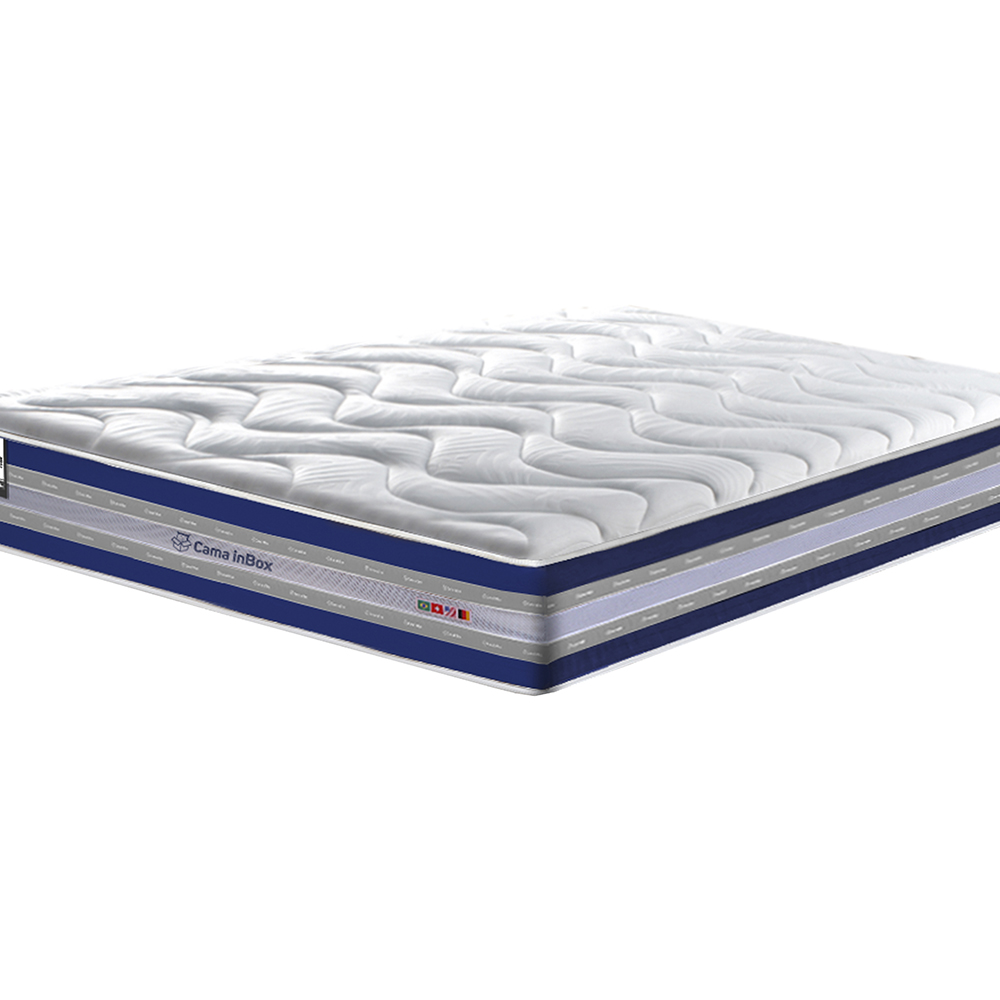 Colchão Queen de Molas Ensacadas D33 Cama inBox Select Firme 158x198x32 Azul