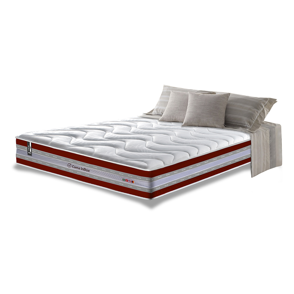 Colchão Queen de Molas Ensacadas D33 Cama inBox Select Firme 158x198x32 Vermelho