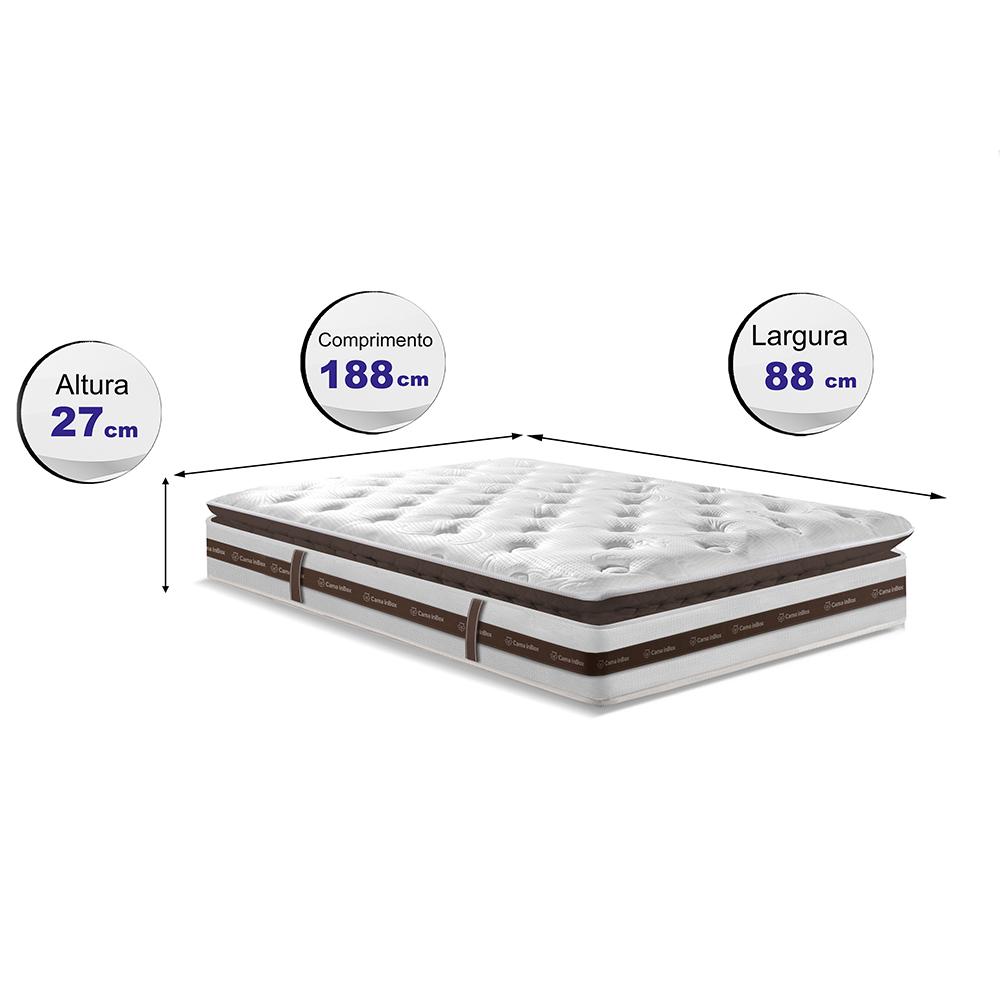 Colchão Solteiro Molas Ensacadas 88x188 Cama inBox Relax Pillow