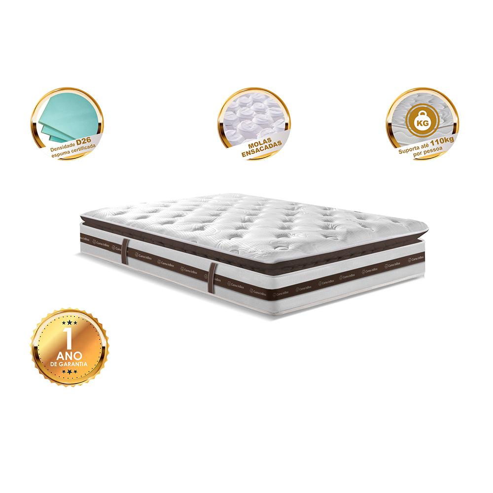 Colchão Solteiro Molas Ensacadas 88x188 Cama inBox Relax Pillow