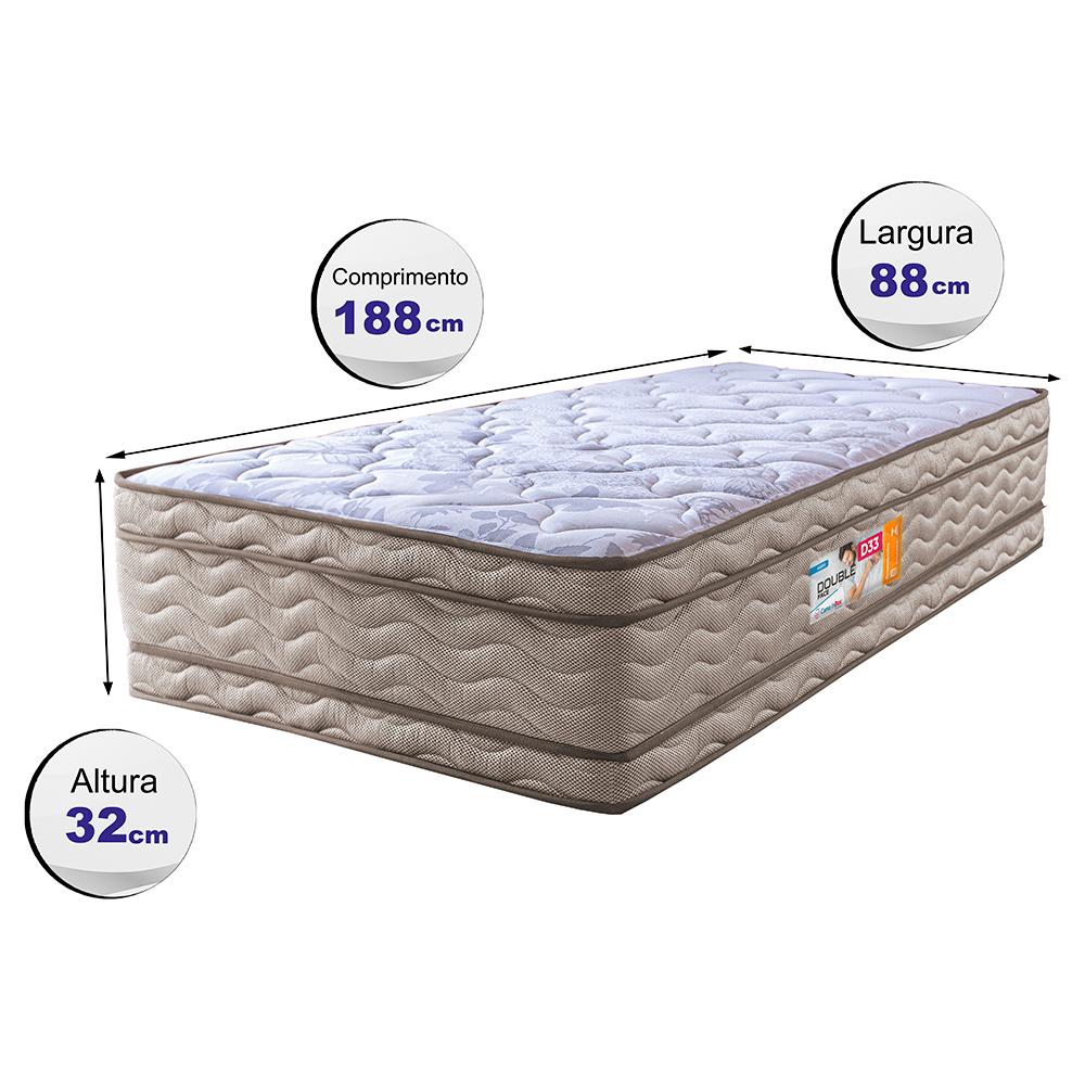 Colchão Solteiro Ortopédico 88x188x32 Double Face Espuma D33 Dourado