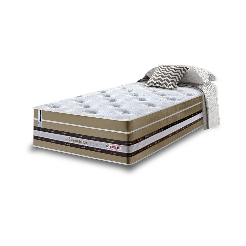 Colchão Solteiro de Molas Ensacadas Cama inBox Select Euro Soft 88x188x32 Bege