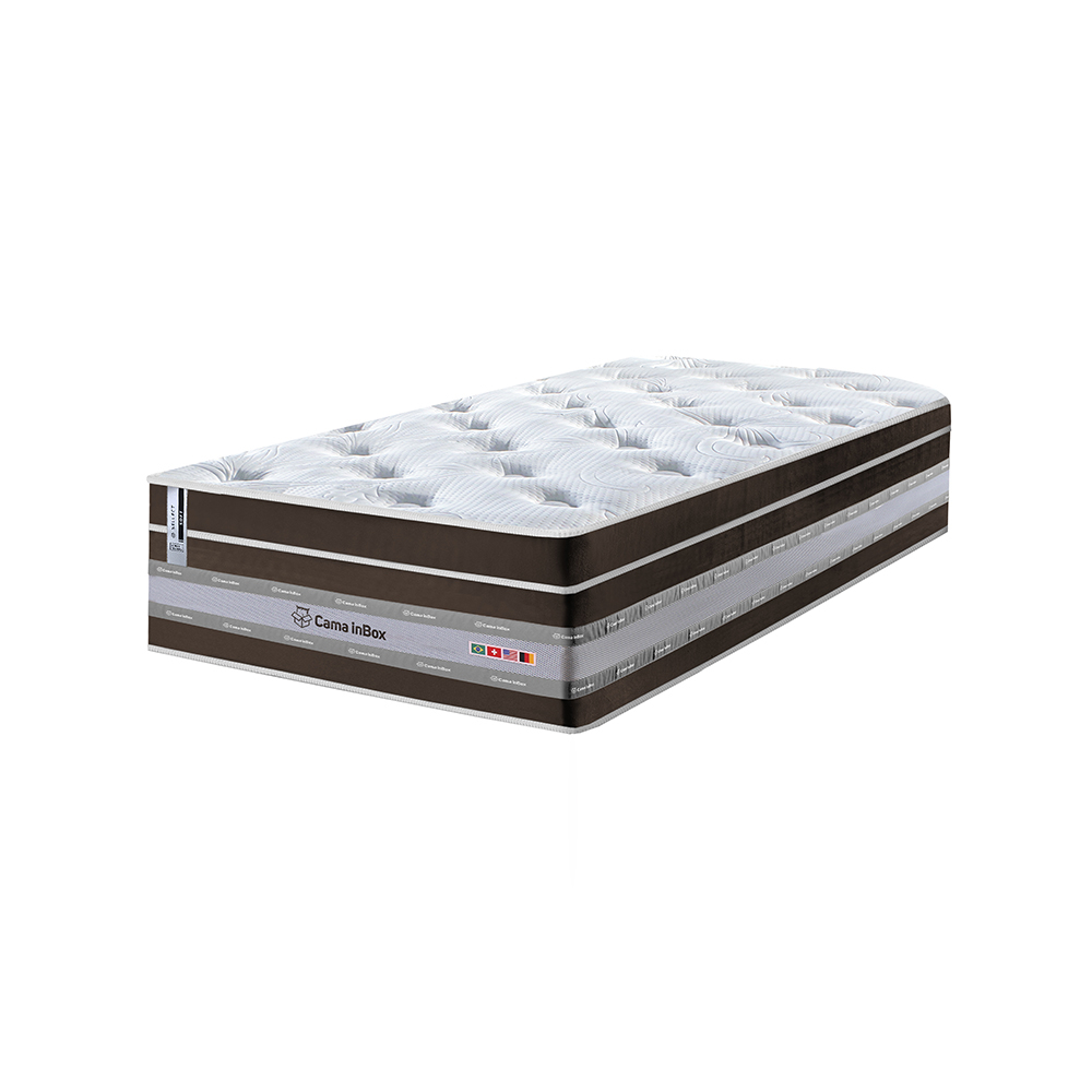 Colchão Solteiro de Molas Ensacadas Cama inBox Select Euro Soft 88x188x32 Café