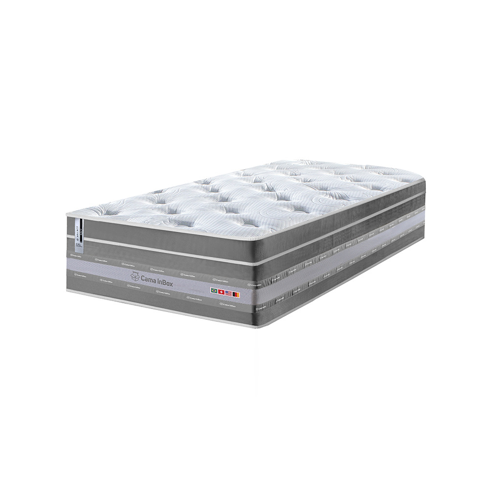 Colchão Solteiro de Molas Ensacadas Cama inBox Select Euro Soft 88x188x32 Cinza