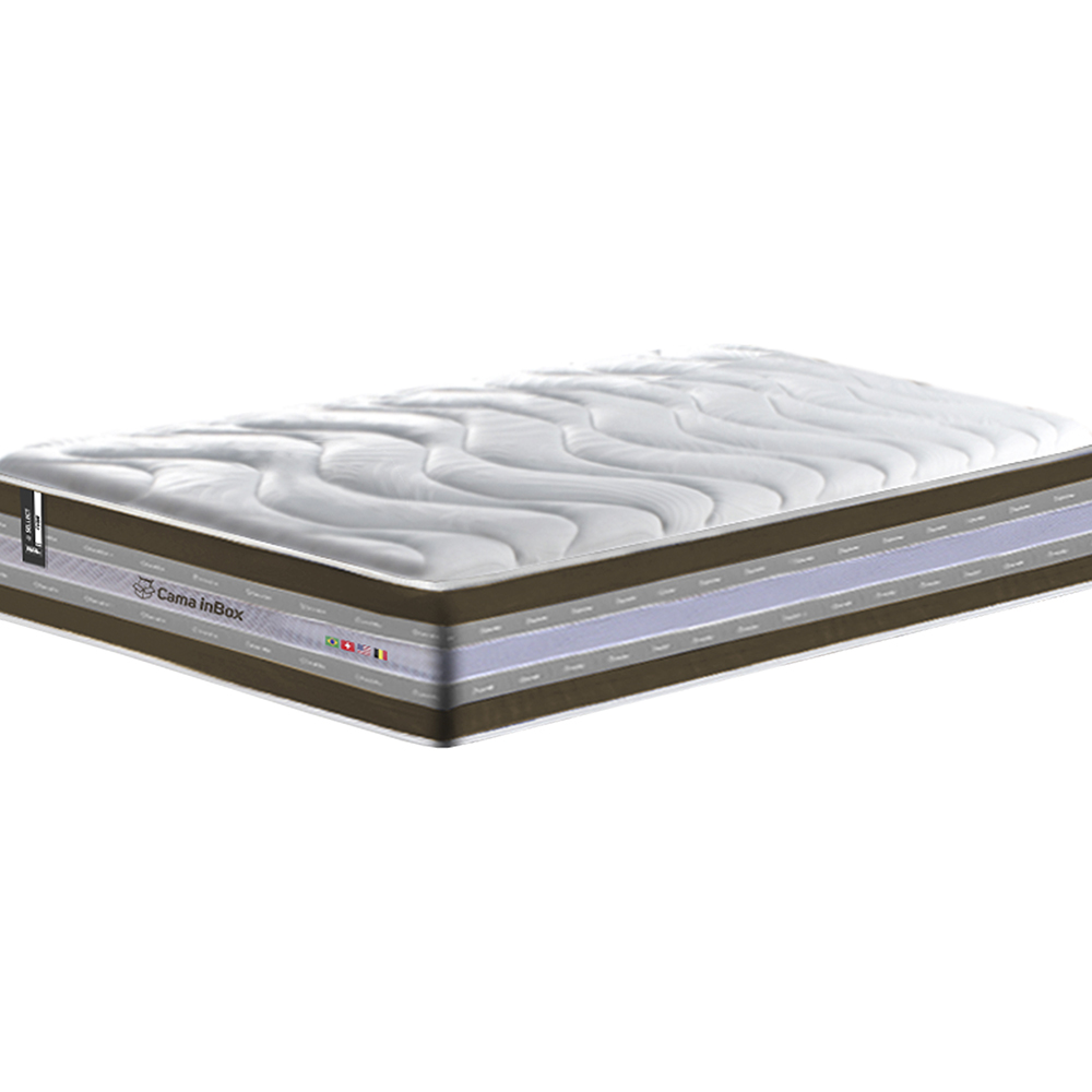 Colchão Solteiro de Molas Ensacadas D33 Cama inBox Select Firme 88x188x32 Café