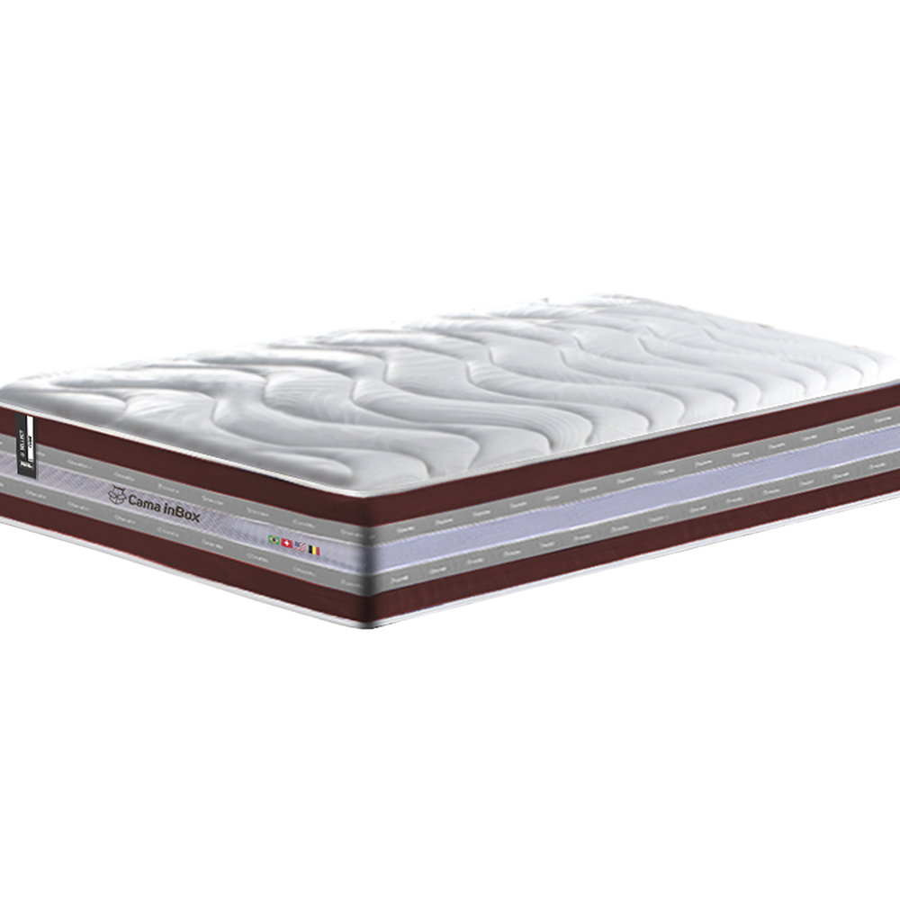 Colchão Solteiro de Molas Ensacadas D33 Cama inBox Select Firme 88x188x32 Vinho