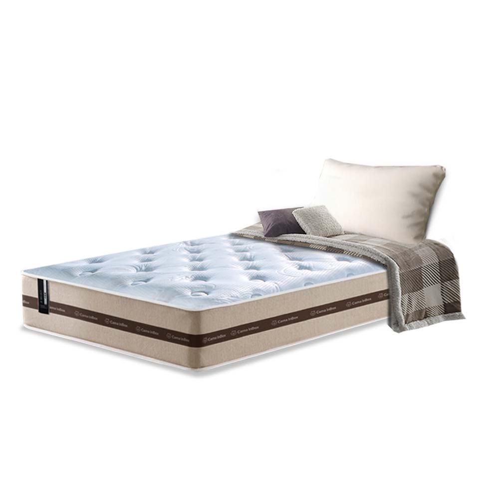 Colchão de Molas Ensacadas Solteiro Cama inBox Smart 88x188x22 Bege
