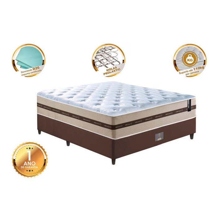Conjunto Cama Box Casal (Colchão + Box) de Molas Cama inBox Smart Pró 138x188x60 Bege