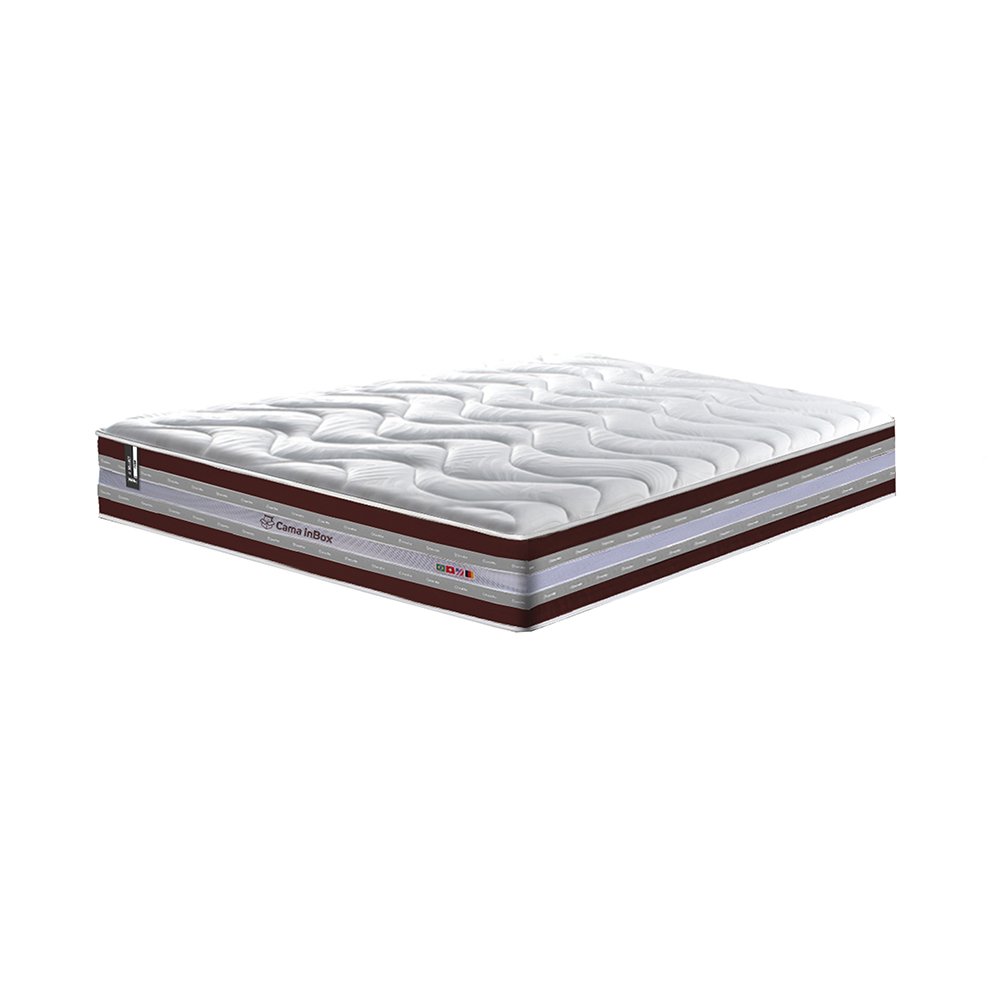Conjunto Cama Box King de Molas Ensacadas D33 Cama inBox Select Firme 193x203x70 Vinho