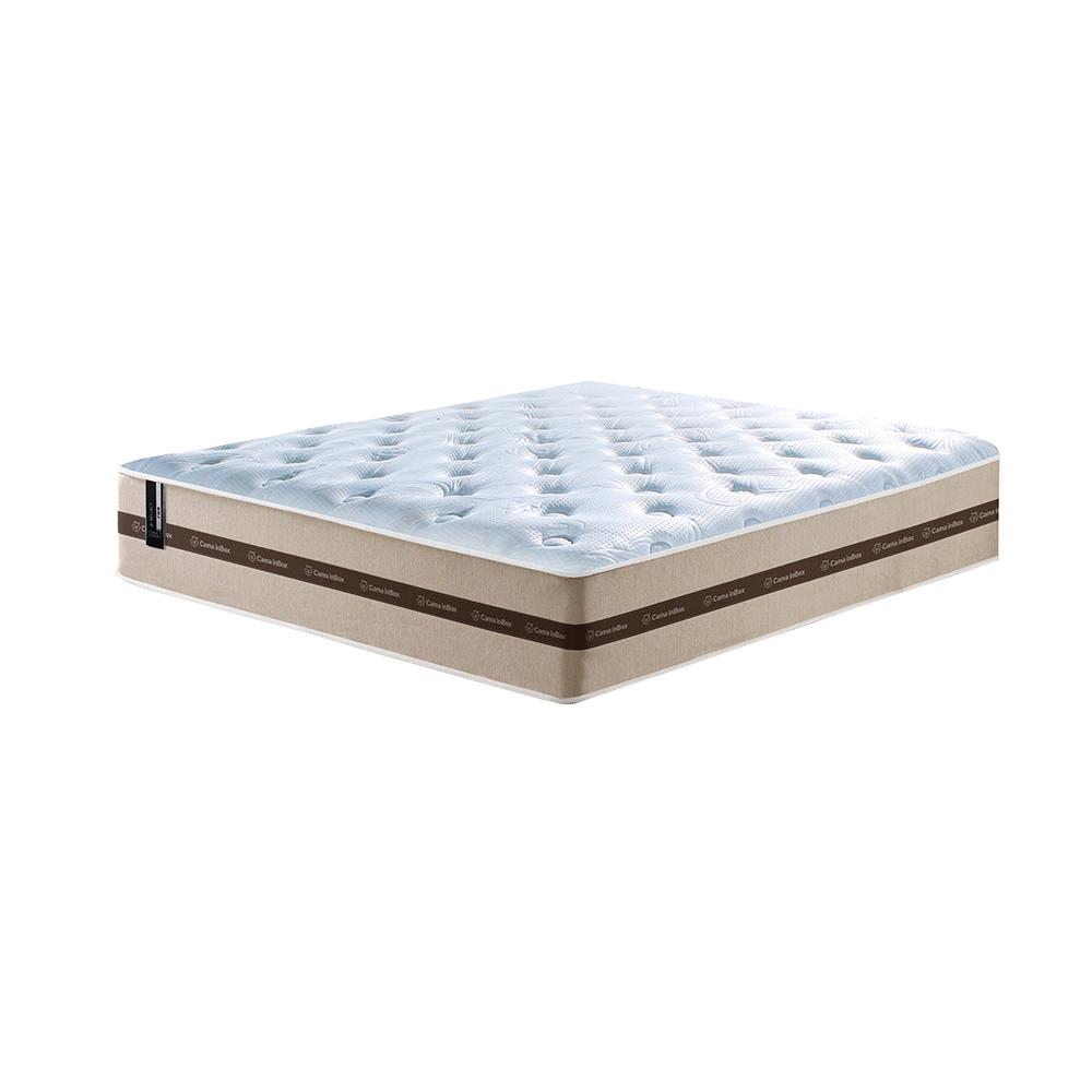 Conjunto Cama Box Queen (Colchão + Box) de Molas Ensacadas Cama inBox Smart 158x198x60 Bege
