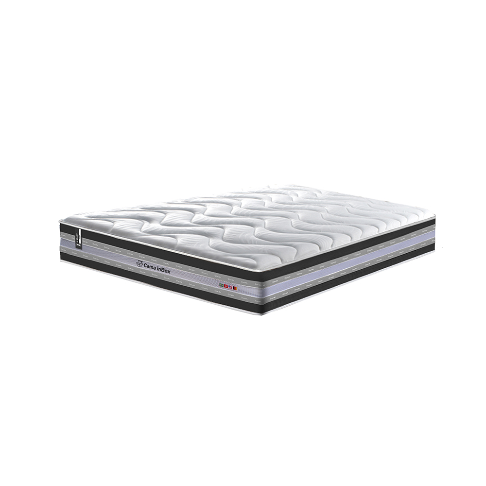 Conjunto Cama Box Queen de Molas Ensacadas D33 Cama inBox Select Firme 158x198x70 Preto