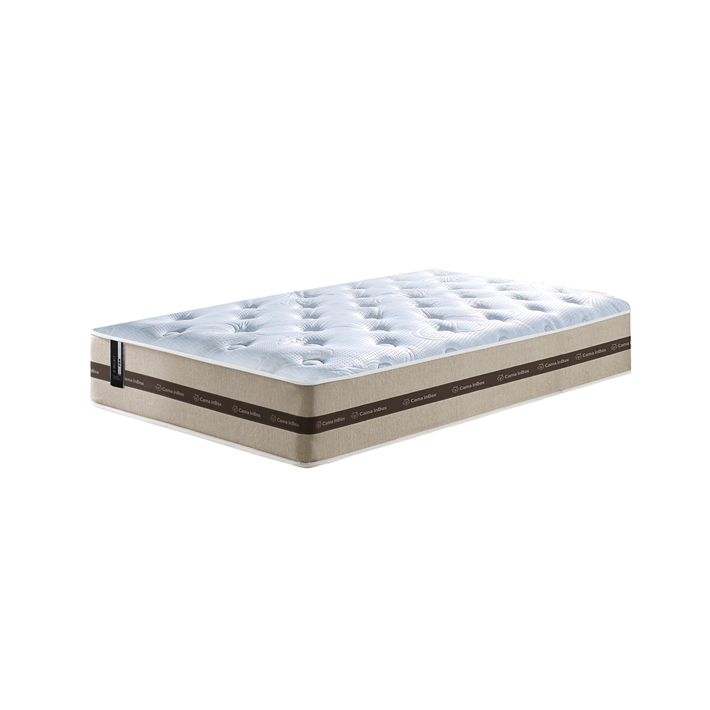 Conjunto Cama Box Solteiro de Molas Ensacadas Cama inBox Select Basic 88x188x65 Bege