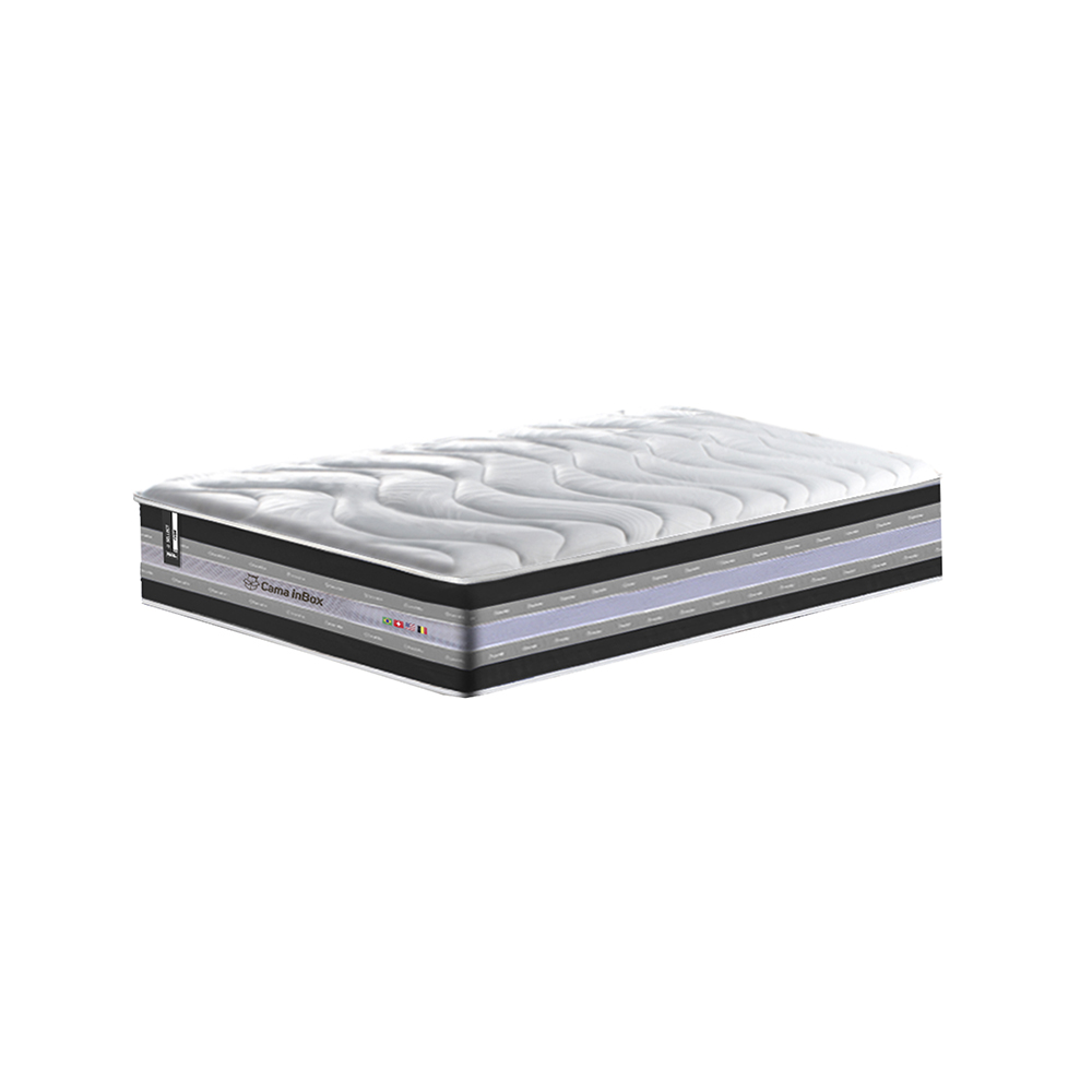 Conjunto Cama Box Solteiro de Molas Ensacadas D33 Cama inBox Select Firme 88x188x70 Preto