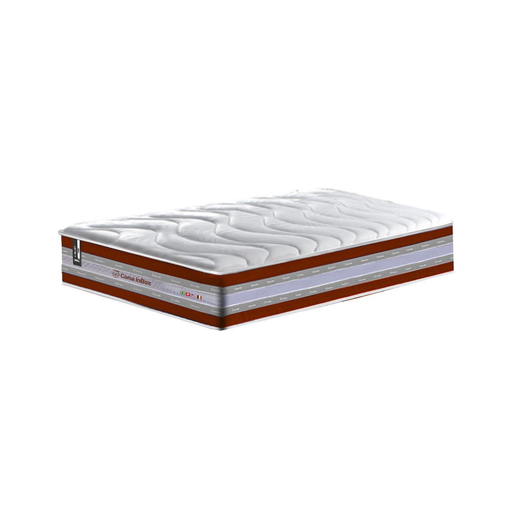 Conjunto Cama Box Solteiro de Molas Ensacadas D33 Cama inBox Select Firme 88x188x70 Vermelho