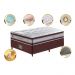 Conjunto Cama Box Solteiro de Molas Ensacadas D33 Cama inBox Select Firme 88x188x70 Vinho