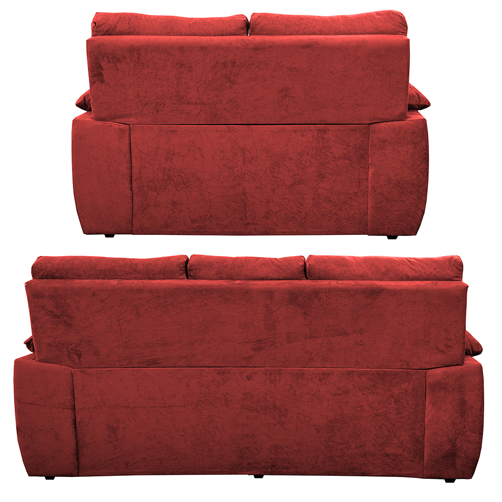 Conjunto Sofá Luxemburgo 3 E 2 Lugares 1,52m e 2,02m Suede Vermelho