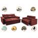 Conjunto de Sofá 3 e 2 Lugares Retrátil Reclinável Cama inBox Compact 2,00x1,50m Velusoft Vermelho